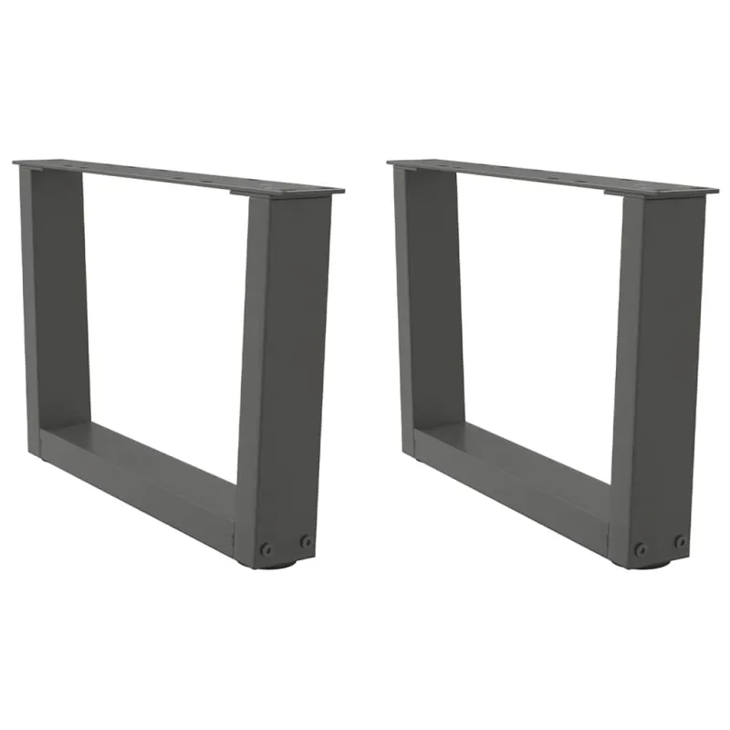 Kavos staliuko kojelės, V formos, 2 vnt., antracito spalvos, 50x(30-31,3) cm, plienas