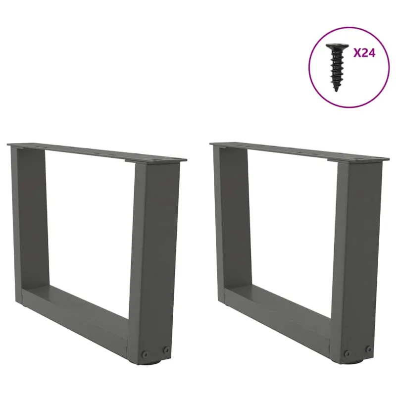 Kavos staliuko kojelės, V formos, 2 vnt., antracito spalvos, 50x(30-31,3) cm, plienas