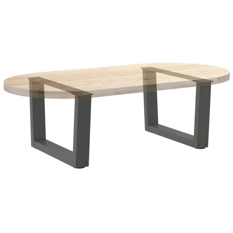 Kavos staliuko kojelės, V formos, 2 vnt., antracito spalvos, 50x(30-31,3) cm, plienas