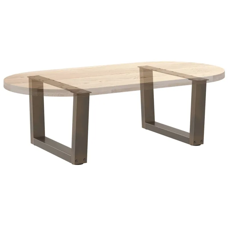 Kavos staliuko kojelės, V formos, 2 vnt., natūralus plienas, 50x(30-31,3) cm, plienas