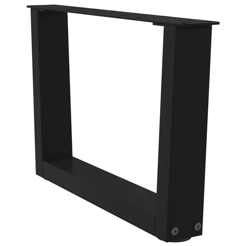 Kavos staliuko kojelės, V formos, 2 vnt., juodos, 60x(30-31,3) cm, plienas