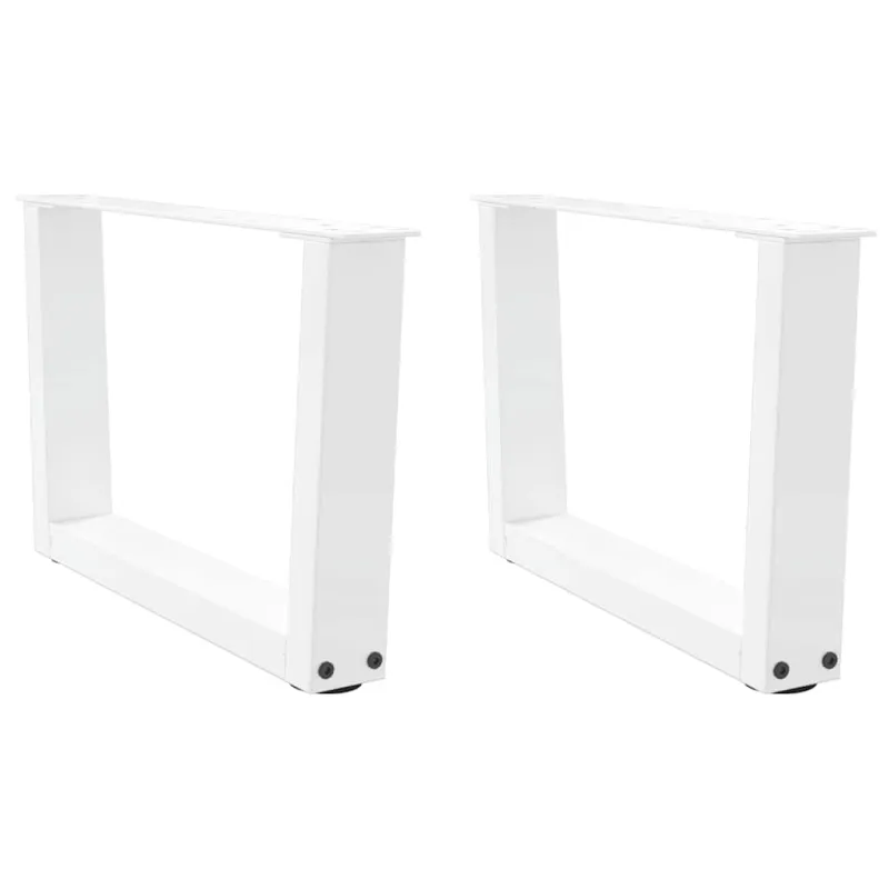 Kavos staliuko kojelės, V formos, 2 vnt., baltos, 60x(30-31,3) cm, plienas
