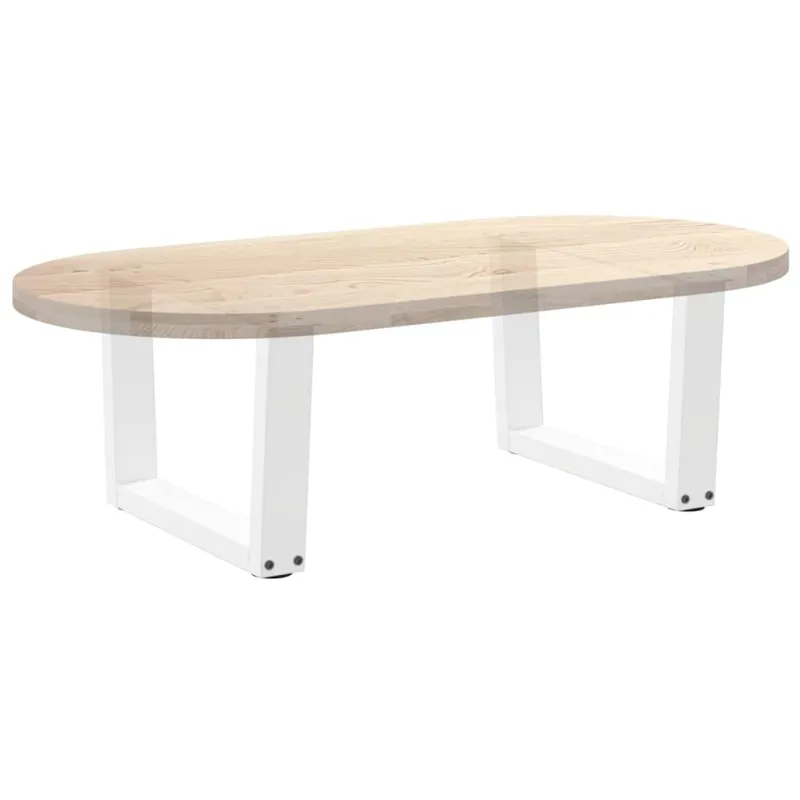 Kavos staliuko kojelės, V formos, 2 vnt., baltos, 60x(30-31,3) cm, plienas