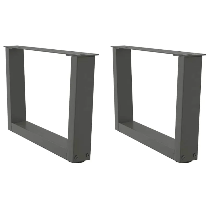 Kavos staliuko kojelės, V formos, 2 vnt., antracito spalvos, 60x(30-31,3) cm, plienas