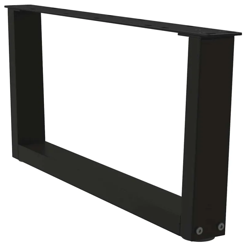 Kavos staliuko kojelės, V formos, 2 vnt., juodos, 70x(30-31,3) cm, plienas