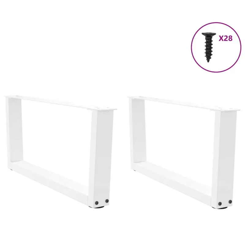 Kavos staliuko kojelės, V formos, 2 vnt., baltos, 70x(30-31,3) cm, plienas