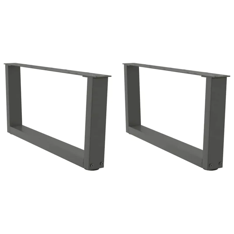 Kavos staliuko kojelės, V formos, 2 vnt., antracito spalvos, 70x(30-31,3) cm, plienas