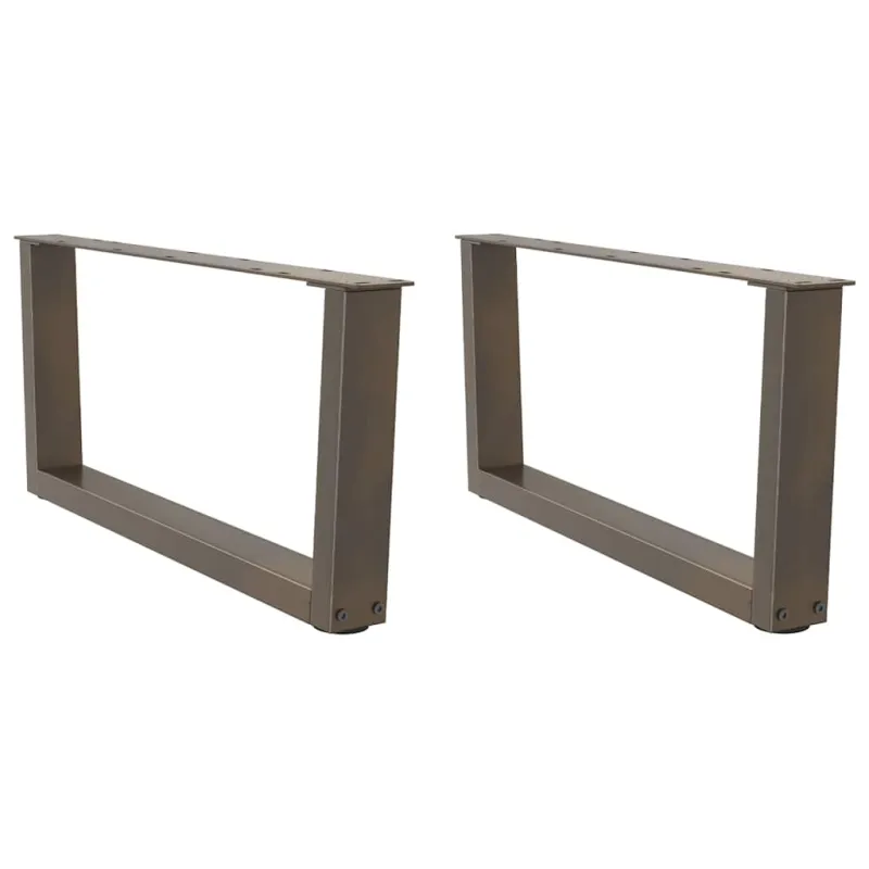 Kavos staliuko kojelės, V formos, 2 vnt., natūralus plienas, 70x(30-31,3) cm, plienas