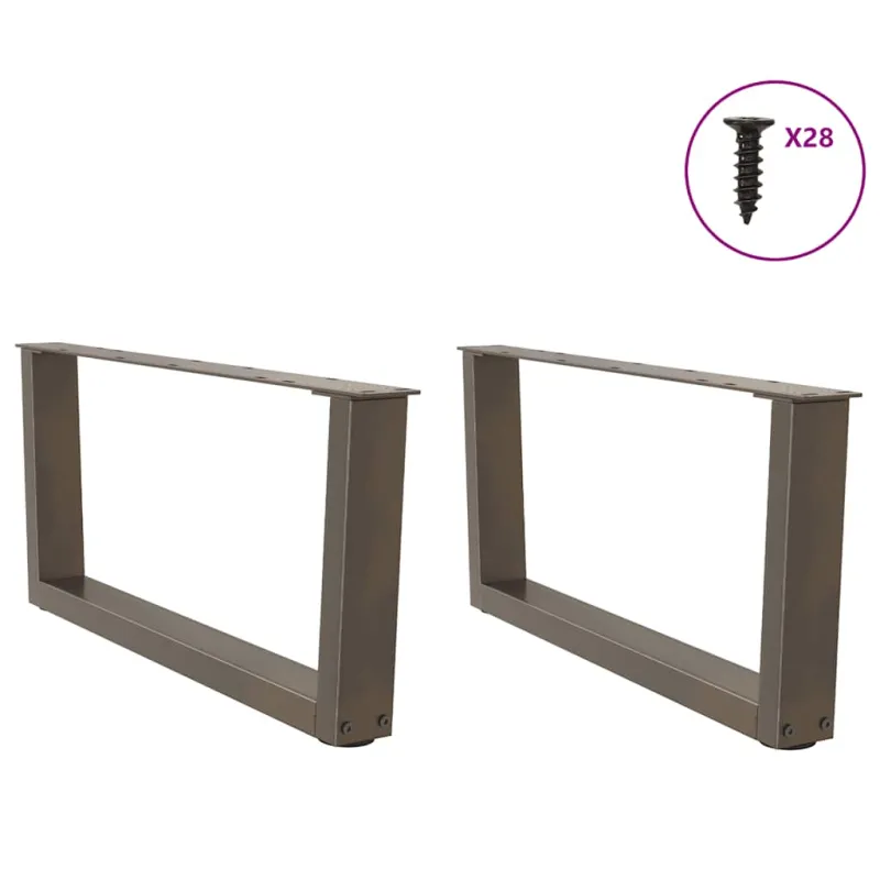 Kavos staliuko kojelės, V formos, 2 vnt., natūralus plienas, 70x(30-31,3) cm, plienas