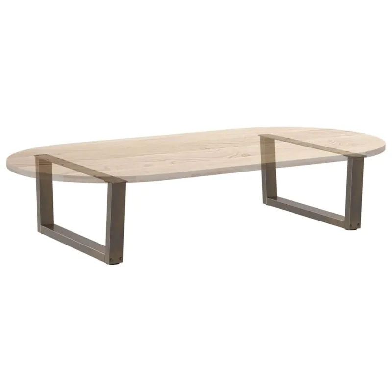 Kavos staliuko kojelės, V formos, 2 vnt., natūralus plienas, 70x(30-31,3) cm, plienas