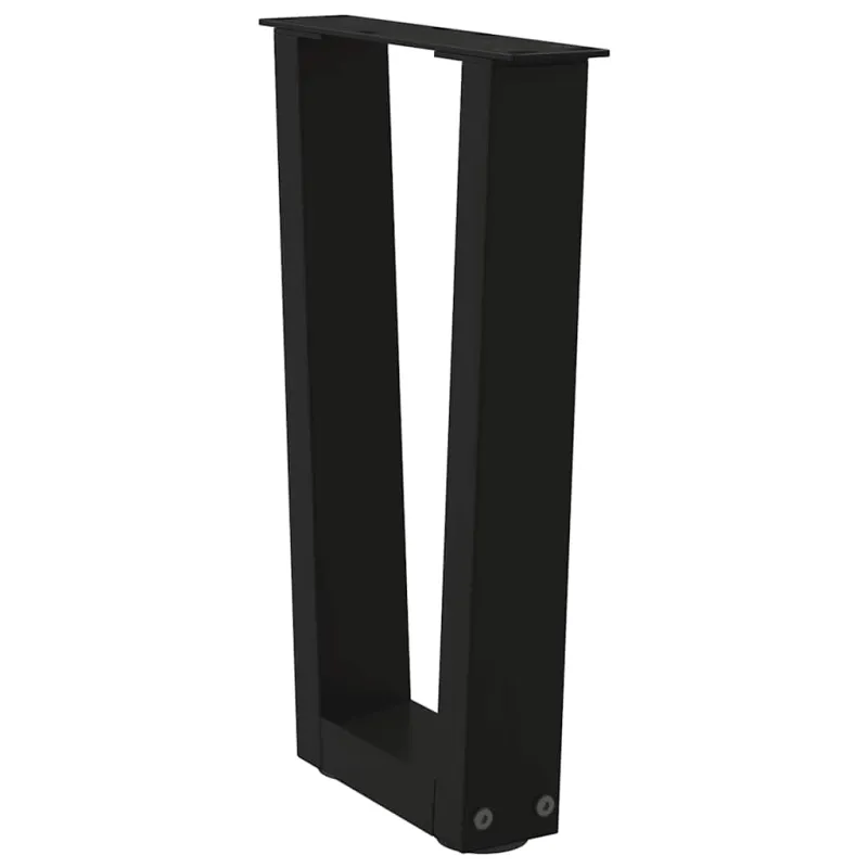 Kavos staliuko kojelės, V formos, 2 vnt., juodos, 28x(42-43,3) cm, plienas