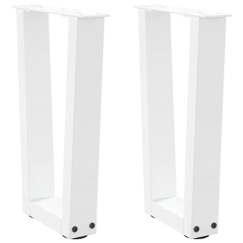 Kavos staliuko kojelės, V formos, 2 vnt., baltos, 28x(42-43,3) cm, plienas