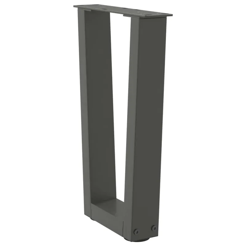 Kavos staliuko kojelės, V formos, 2 vnt., antracito spalvos, 28x(42-43,3) cm, plienas