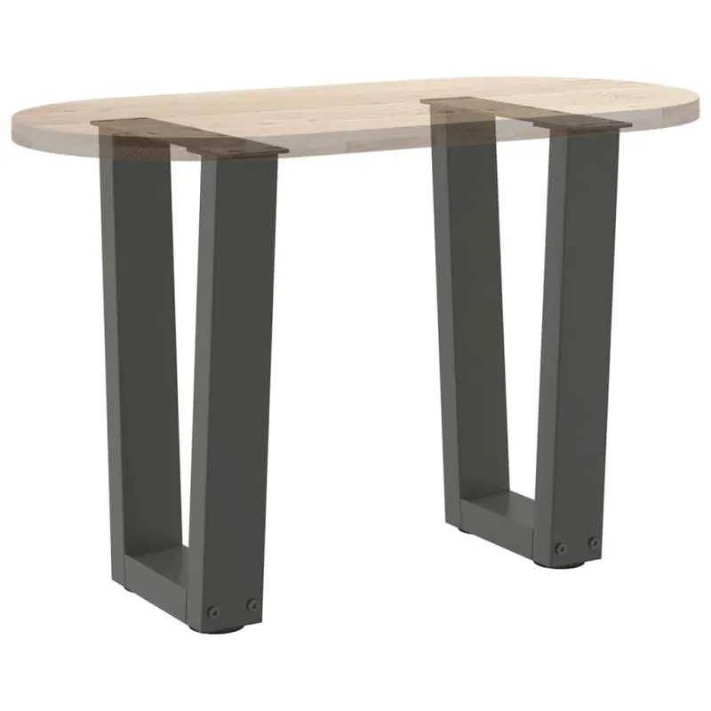 Kavos staliuko kojelės, V formos, 2 vnt., antracito spalvos, 28x(42-43,3) cm, plienas