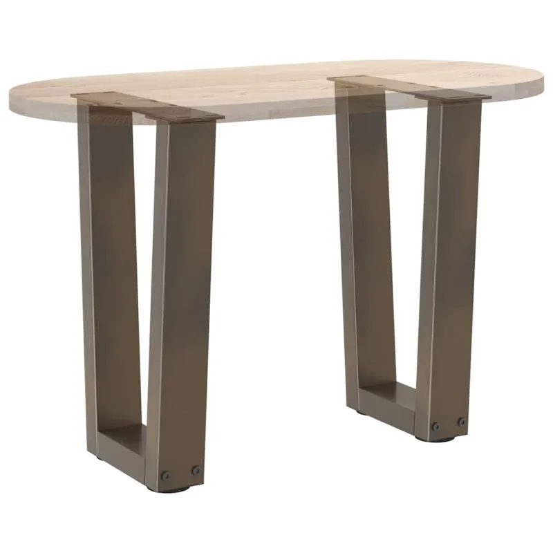 Kavos staliuko kojelės, V formos, 2 vnt., natūralus plienas, 28x(42-43,3) cm, plienas