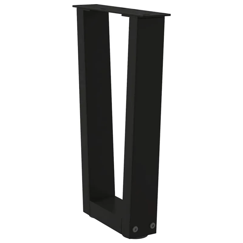Kavos staliuko kojelės, V formos, 2 vnt., juodos, 38x(42-43,3) cm, plienas