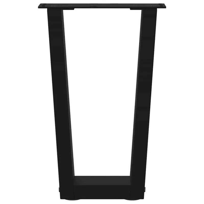 Kavos staliuko kojelės, V formos, 2 vnt., juodos, 38x(42-43,3) cm, plienas
