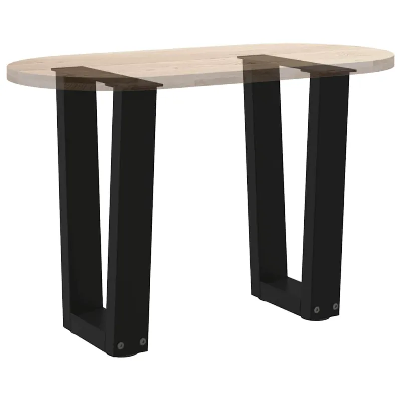 Kavos staliuko kojelės, V formos, 2 vnt., juodos, 38x(42-43,3) cm, plienas