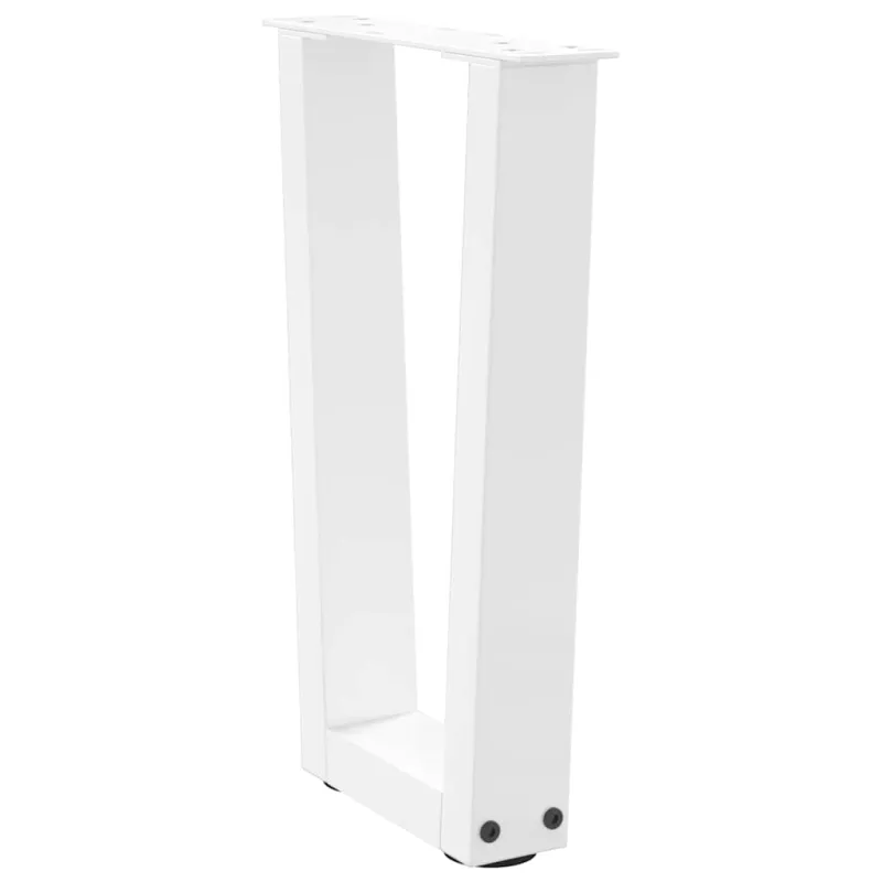 Kavos staliuko kojelės, V formos, 2 vnt., baltos, 38x(42-43,3) cm, plienas