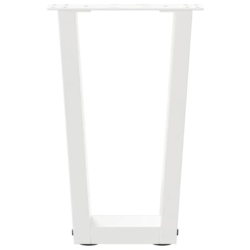 Kavos staliuko kojelės, V formos, 2 vnt., baltos, 38x(42-43,3) cm, plienas