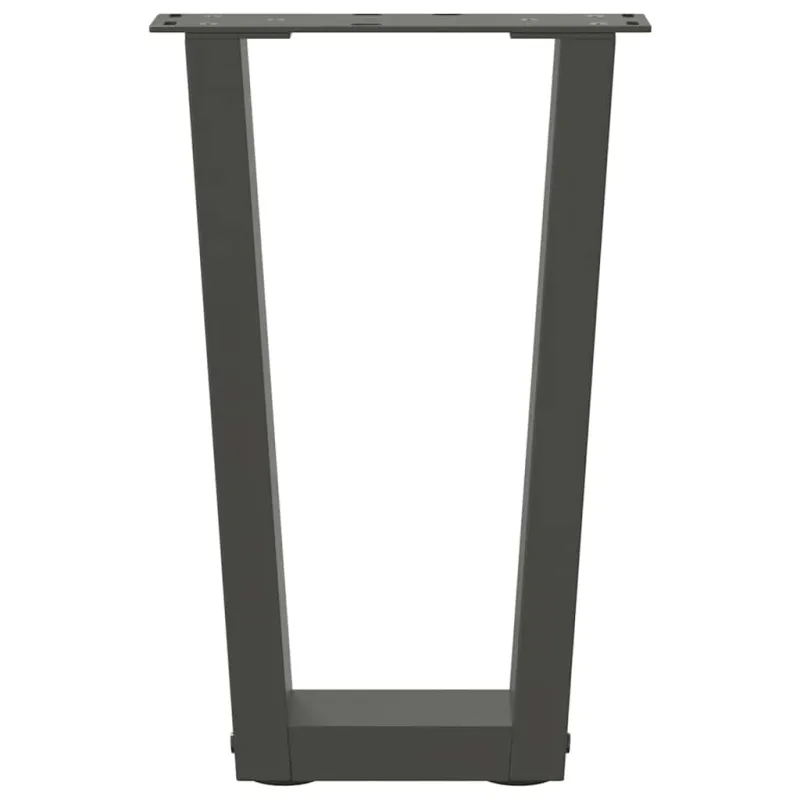 Kavos staliuko kojelės, V formos, 2 vnt., antracito spalvos, 38x(42-43,3) cm, plienas