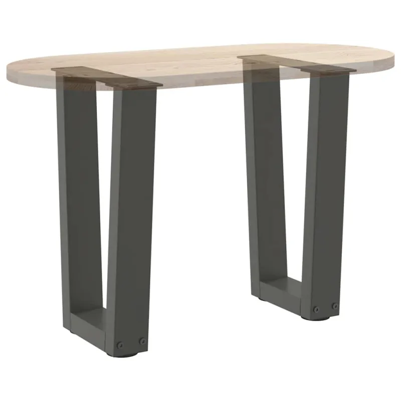 Kavos staliuko kojelės, V formos, 2 vnt., antracito spalvos, 38x(42-43,3) cm, plienas