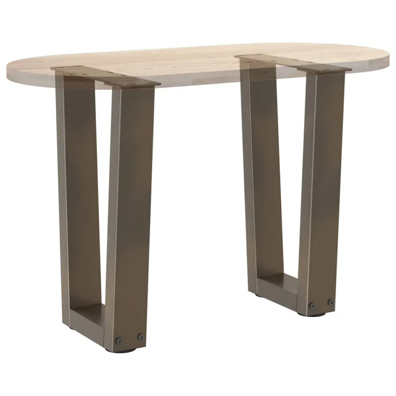 Kavos staliuko kojelės, V formos, 2 vnt., natūralus plienas, 38x(42-43,3) cm, plienas