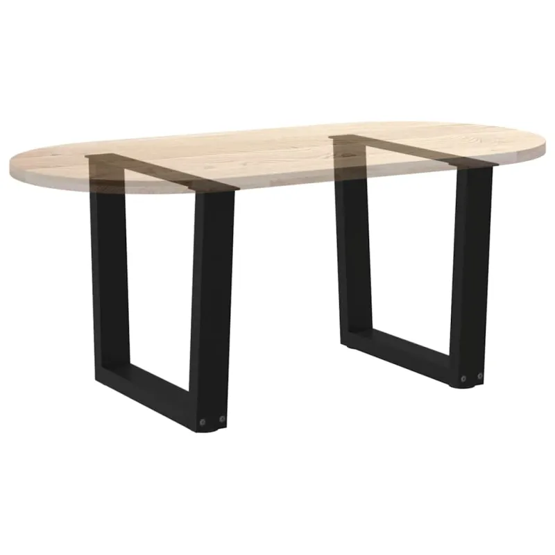 Kavos staliuko kojelės, V formos, 2 vnt., juodos, 50x(42-43,3) cm, plienas