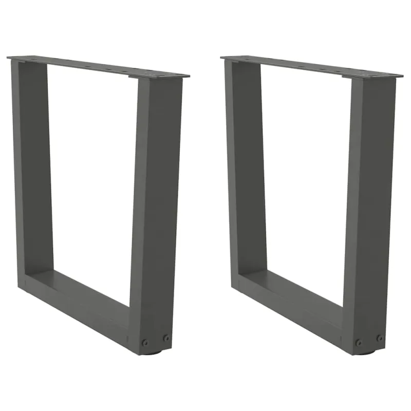 Kavos staliuko kojelės, V formos, 2 vnt., antracito spalvos, 50x(42-43,3) cm, plienas