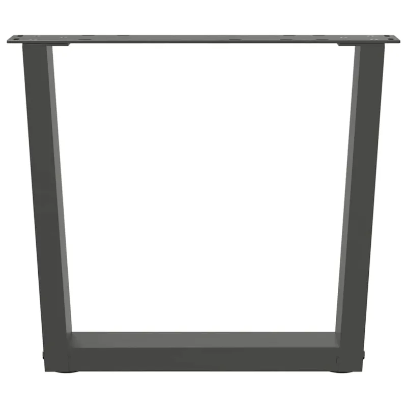 Kavos staliuko kojelės, V formos, 2 vnt., antracito spalvos, 50x(42-43,3) cm, plienas