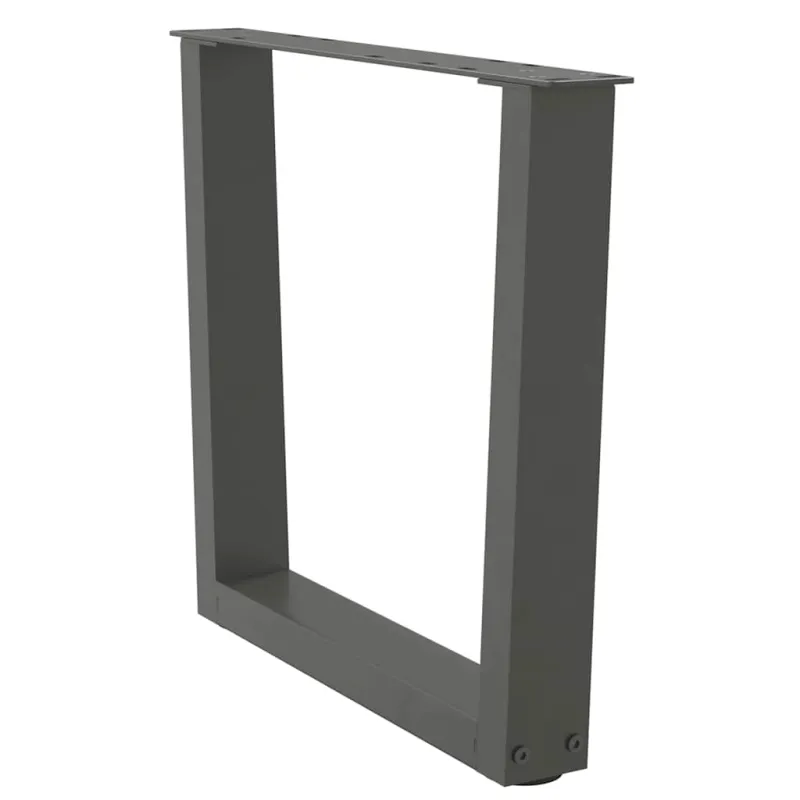 Kavos staliuko kojelės, V formos, 2 vnt., antracito spalvos, 50x(42-43,3) cm, plienas