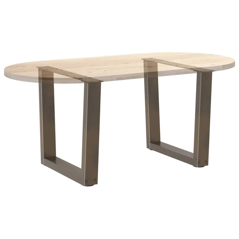 Kavos staliuko kojelės, V formos, 2 vnt., natūralus plienas, 50x(42-43,3) cm, plienas