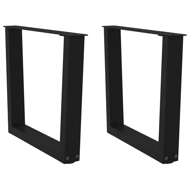 Kavos staliuko kojelės, V formos, 2 vnt., juodos, 60x(42-43,3) cm, plienas