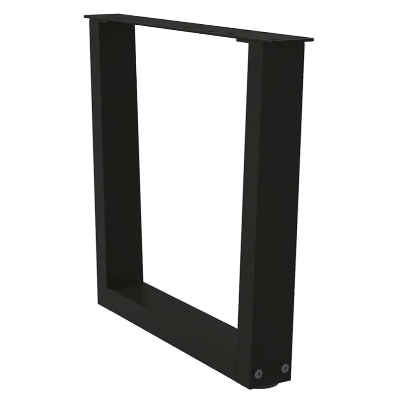 Kavos staliuko kojelės, V formos, 2 vnt., juodos, 60x(42-43,3) cm, plienas