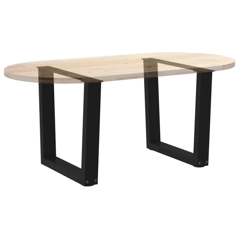 Kavos staliuko kojelės, V formos, 2 vnt., juodos, 60x(42-43,3) cm, plienas