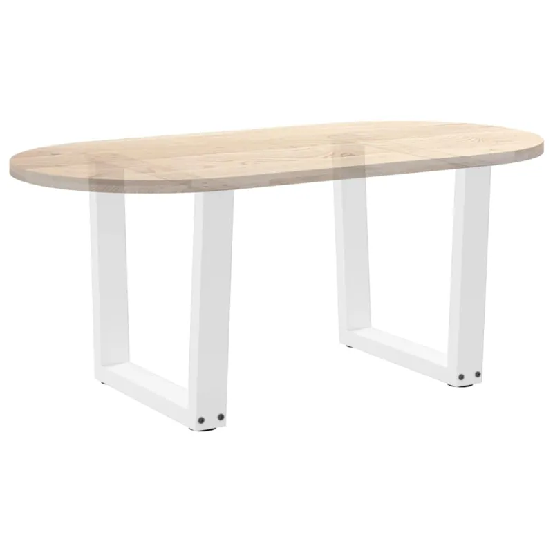 Kavos staliuko kojelės, V formos, 2 vnt., baltos, 60x(42-43,3) cm, plienas