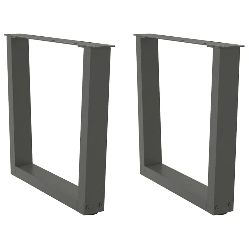 Kavos staliuko kojelės, V formos, 2 vnt., antracito spalvos, 60x(42-43,3) cm, plienas