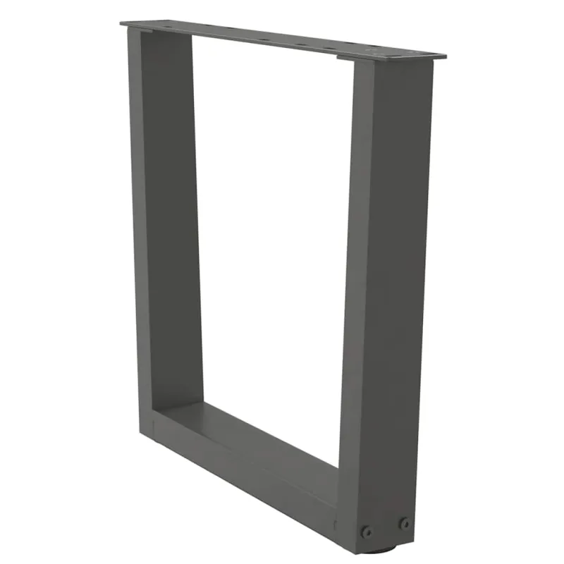 Kavos staliuko kojelės, V formos, 2 vnt., antracito spalvos, 60x(42-43,3) cm, plienas