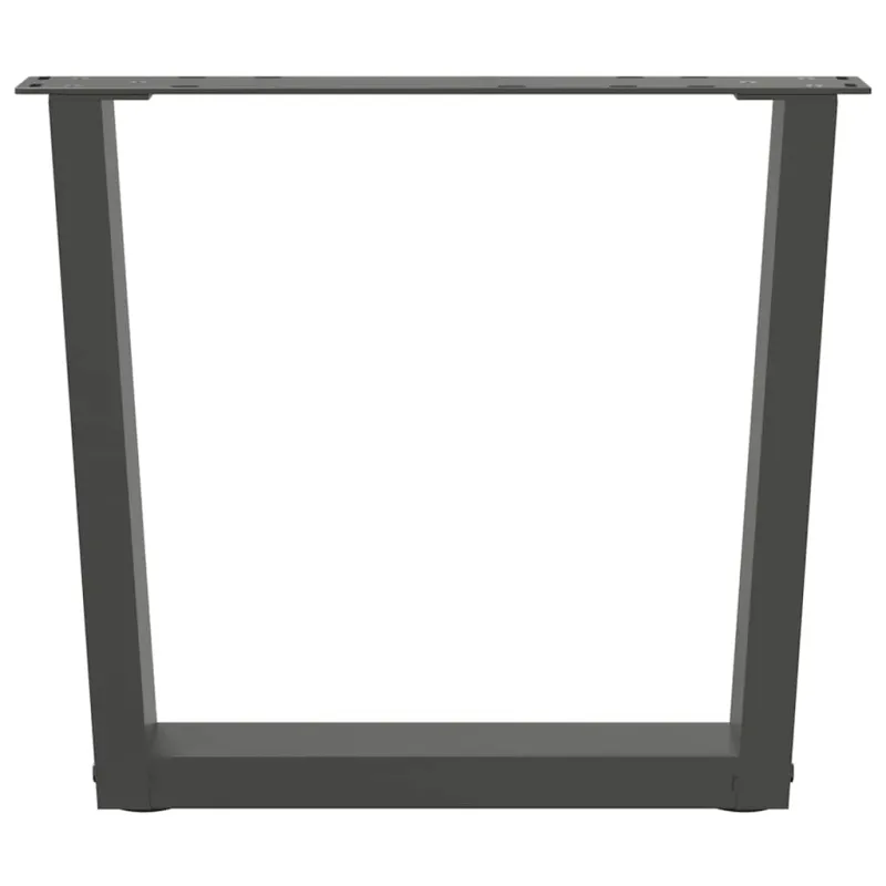 Kavos staliuko kojelės, V formos, 2 vnt., antracito spalvos, 60x(42-43,3) cm, plienas
