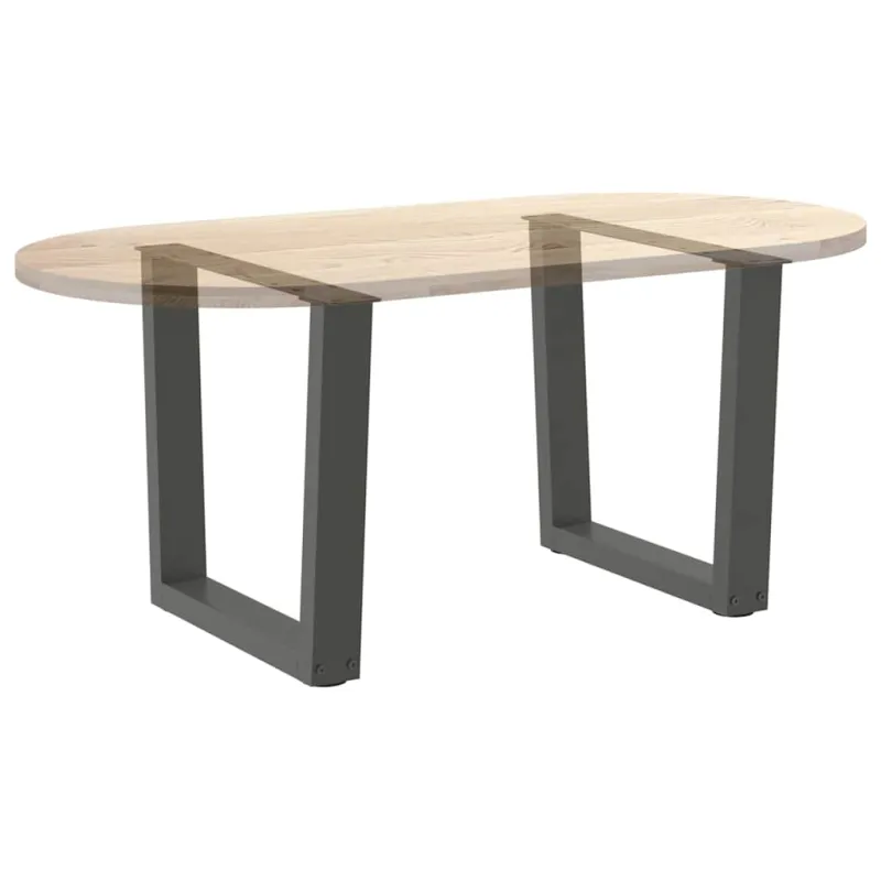 Kavos staliuko kojelės, V formos, 2 vnt., antracito spalvos, 60x(42-43,3) cm, plienas
