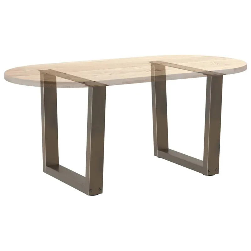 Kavos staliuko kojelės, V formos, 2 vnt., natūralus plienas, 60x(42-43,3) cm, plienas