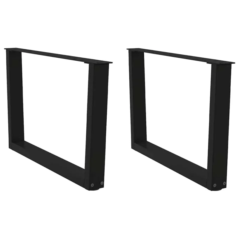 Kavos staliuko kojelės, V formos, 2 vnt., juodos, 70x(42-43,3) cm, plienas