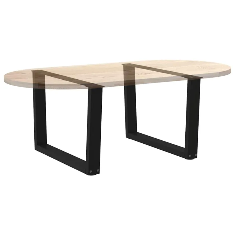 Kavos staliuko kojelės, V formos, 2 vnt., juodos, 70x(42-43,3) cm, plienas