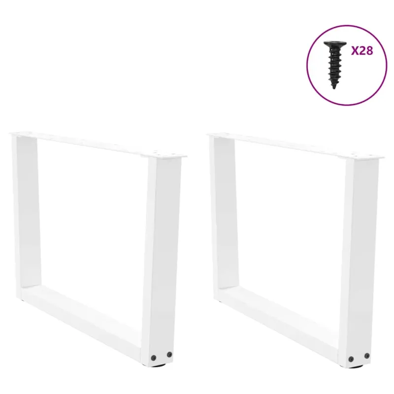 Kavos staliuko kojelės, V formos, 2 vnt., baltos, 70x(42-43,3) cm, plienas