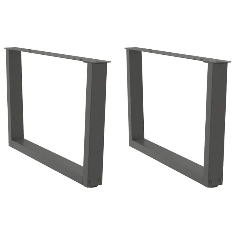 Kavos staliuko kojelės, V formos, 2 vnt., antracito spalvos, 70x(42-43,3) cm, plienas
