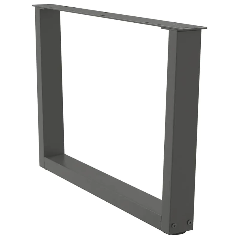 Kavos staliuko kojelės, V formos, 2 vnt., antracito spalvos, 70x(42-43,3) cm, plienas