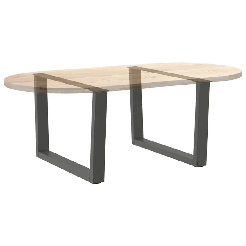 Kavos staliuko kojelės, V formos, 2 vnt., antracito spalvos, 70x(42-43,3) cm, plienas