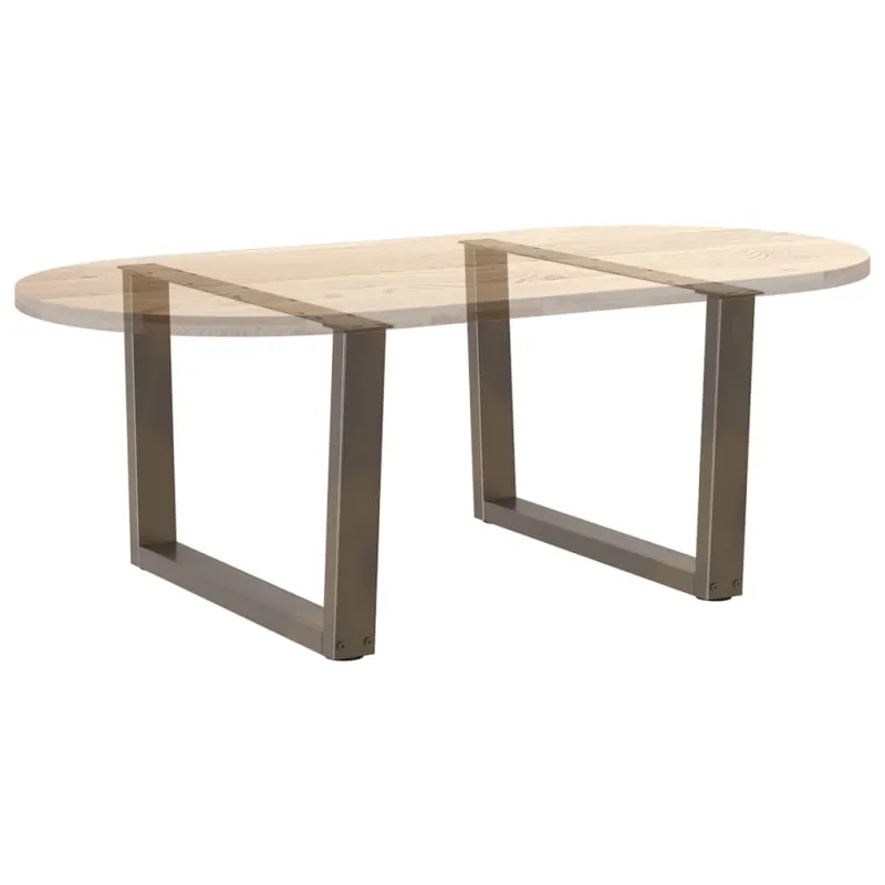 Kavos staliuko kojelės, V formos, 2 vnt., natūralus plienas, 70x(42-43,3) cm, plienas