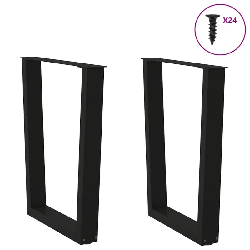 Valgomojo stalo kojelės, V formos, 2 vnt., juodos, 60x(72-73,3) cm, plienas