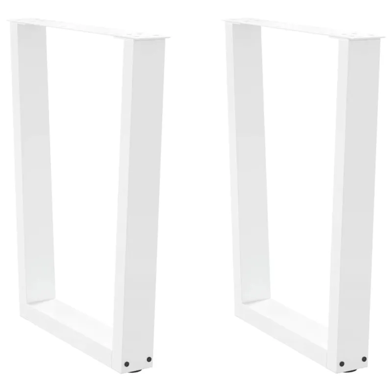 Valgomojo stalo kojelės, 2 vnt., baltos, 60x(72-73,3) cm, plienas, V formos